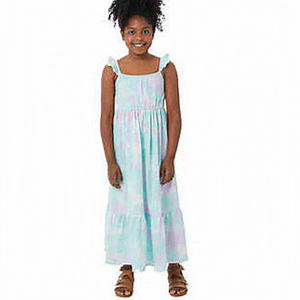 New 32 Degrees Cool dress maxi Girl's M‎ 10/12  Youth  Teal Purple Tie Dye new